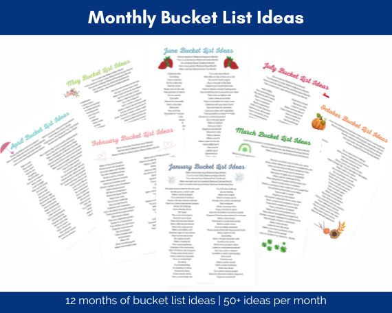 monthly bucket lists