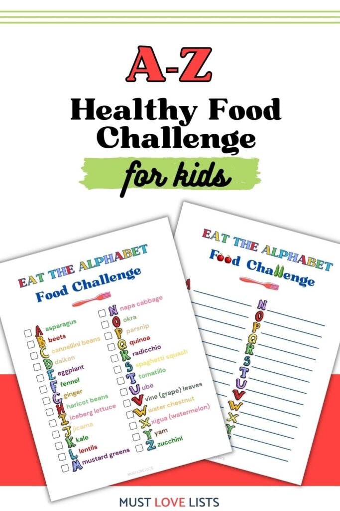 A-Z healthy food challenge for kids
