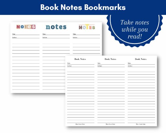 book notes note-taking bookmarks