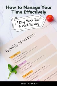 busy mom's guide to meal planning