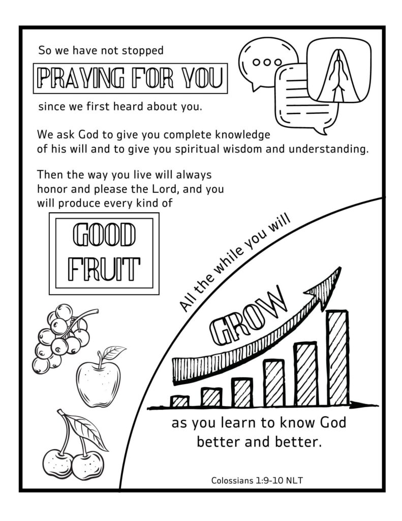 Colossians 1:9-10 free coloring page
