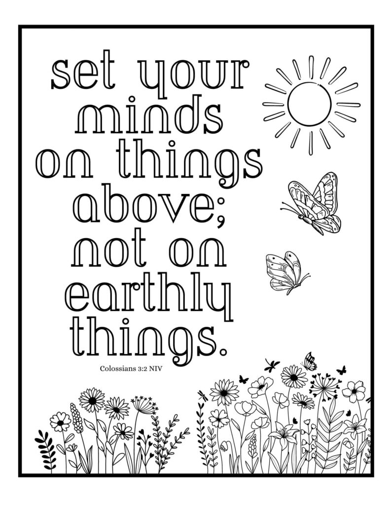 Colossians 3:2 free coloring page