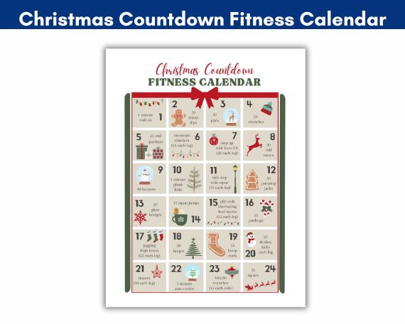 Christmas Countdown fitness calendar