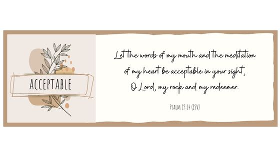 January scripture word of the month: acceptable