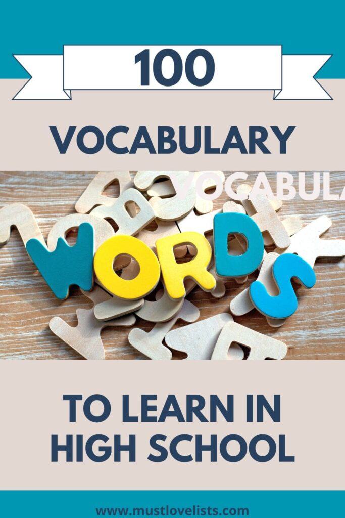 vocabulary words to learn in high school