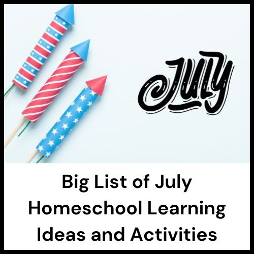 list of homeschool activities for July