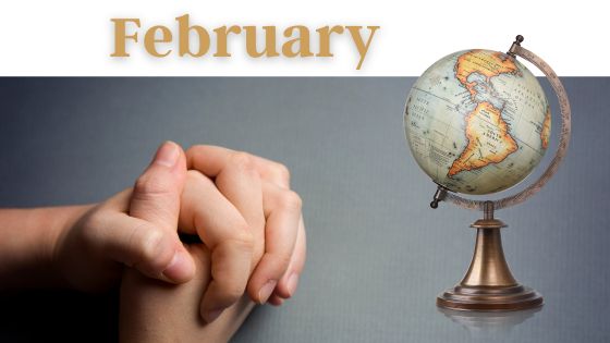 Pray around the world list for February