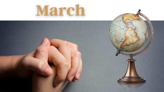 pray for countries of the world in March