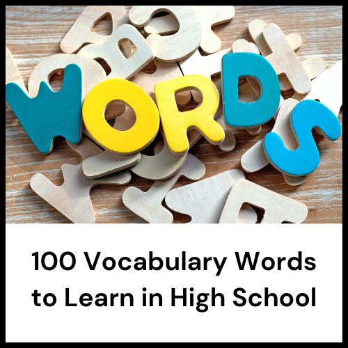 100 vocabulary words to learn in high school
