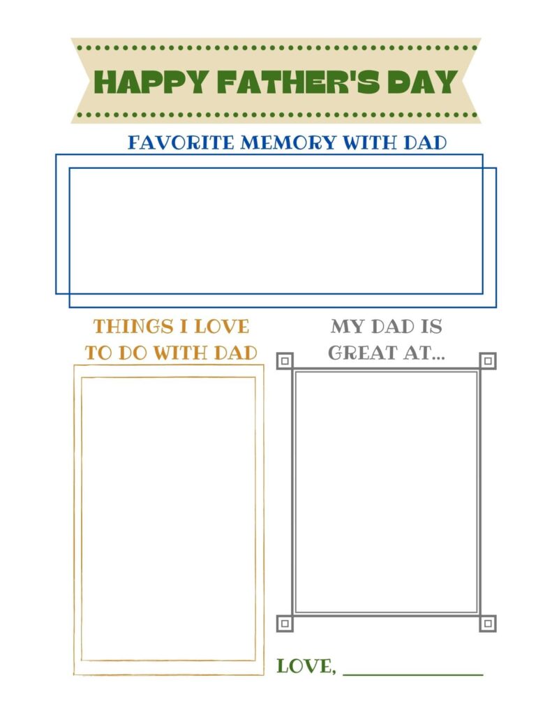 Happy Father's Day printable for kids