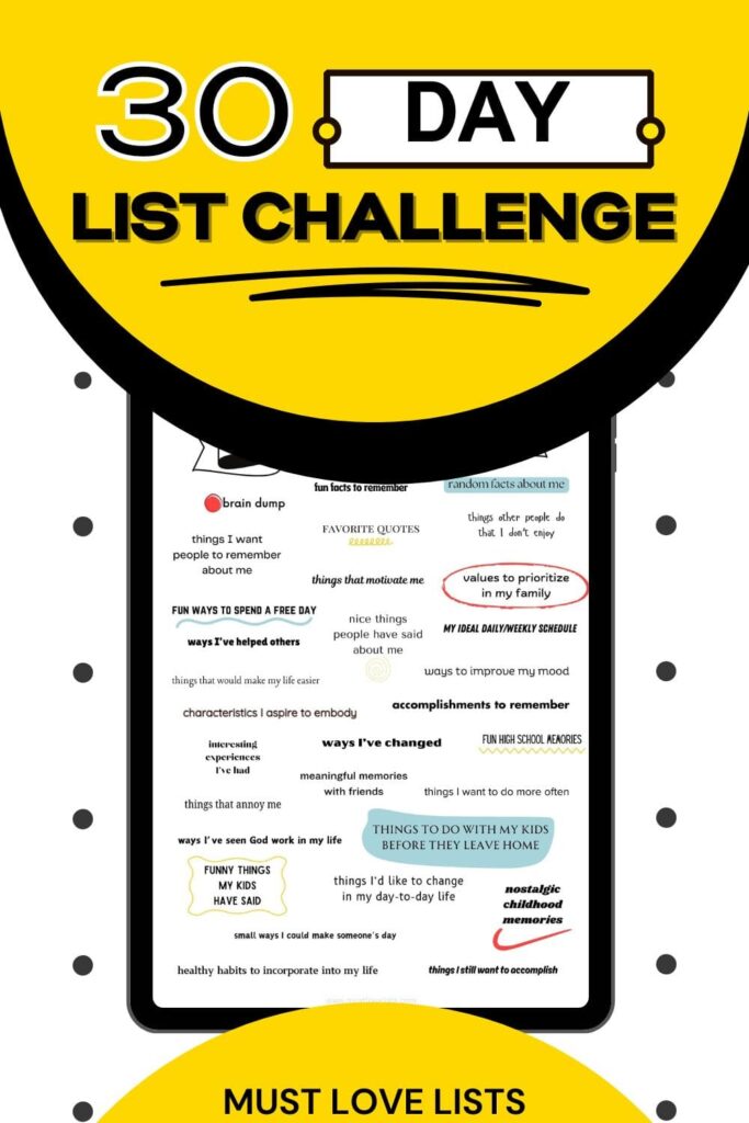 30 day list challenge