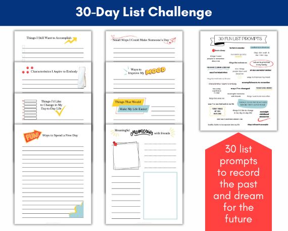 30-day list challenge or list-a-day challenge