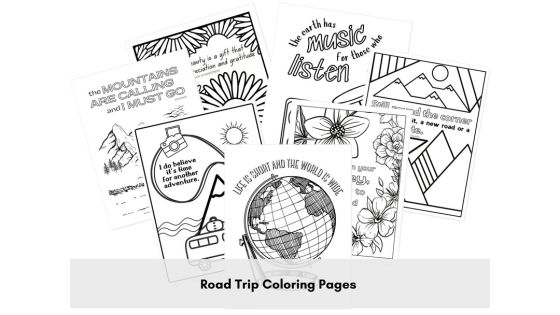 printable road trip coloring pages