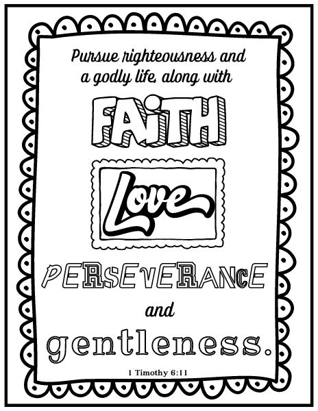 1 Timothy 6:11 coloring page