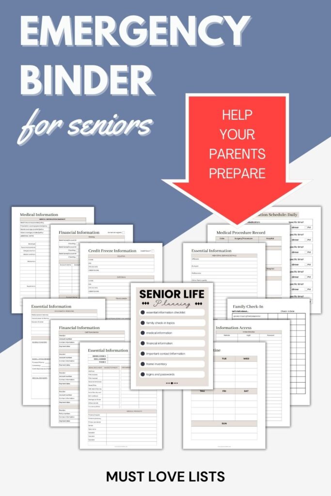 emergency binder for seniors