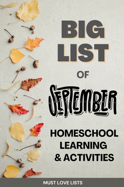 September homeschool ideas