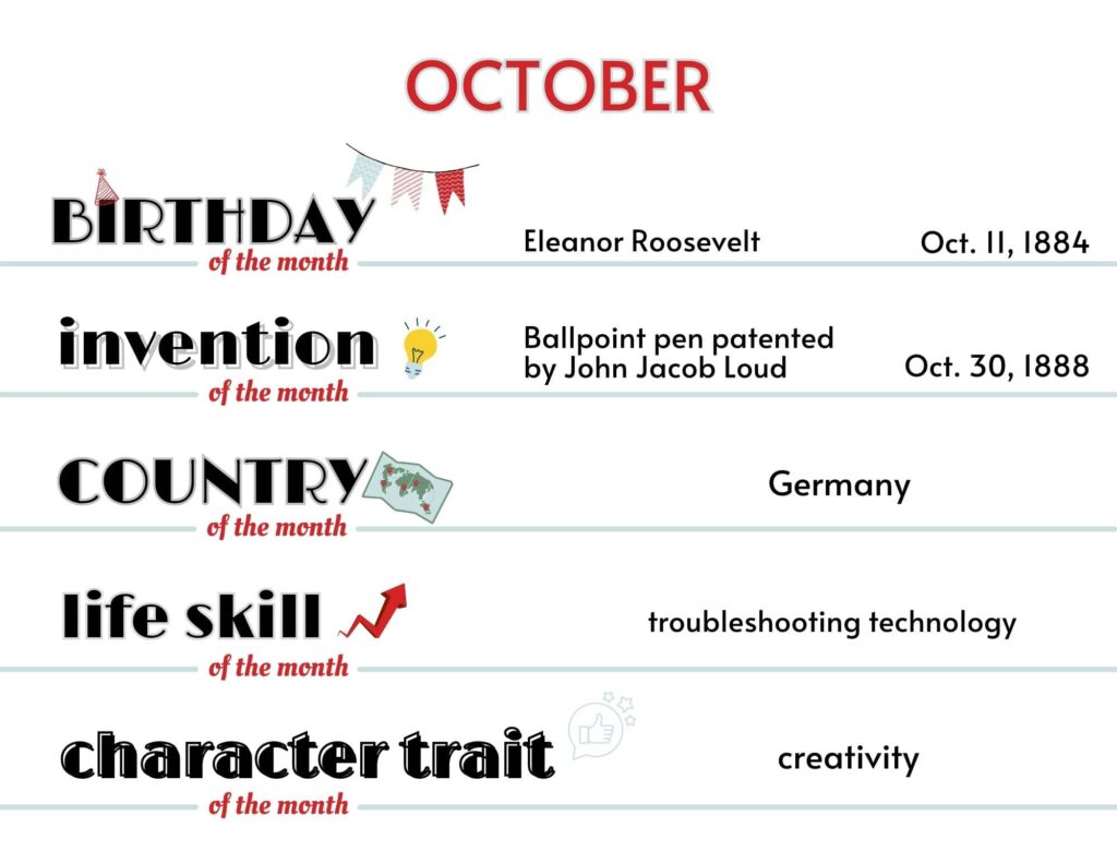 October fun learning ideas