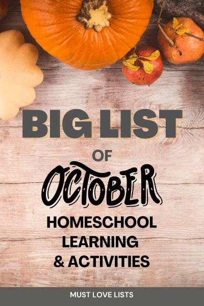 October homeschool ideas