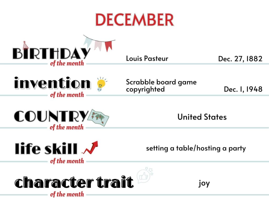 December fun learning ideas