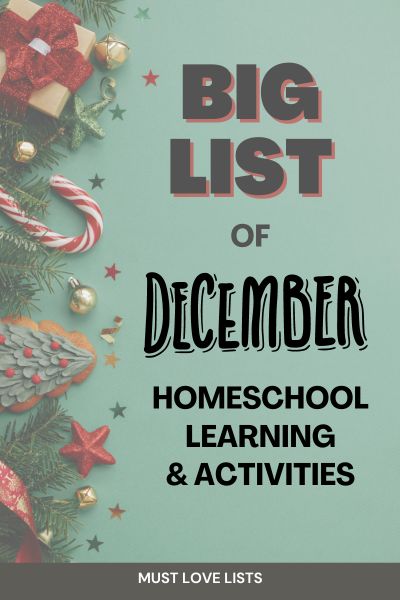 December homeschool ideas