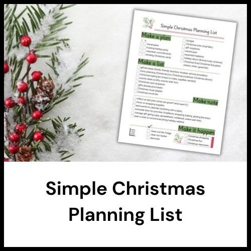 simple Christmas planning list