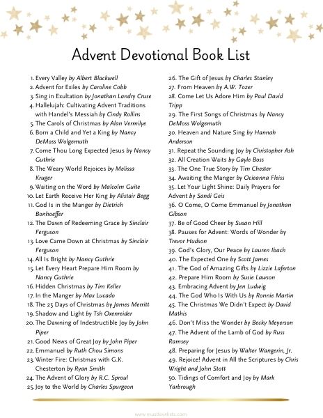 list of advent devotional books