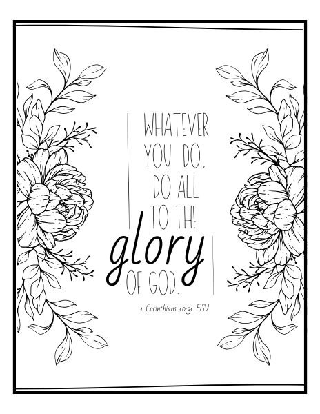 1 Corinthians 10:31 free coloring page