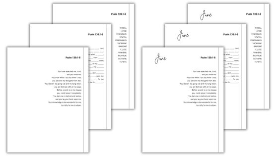 Psalm 139 scripture memorization printables