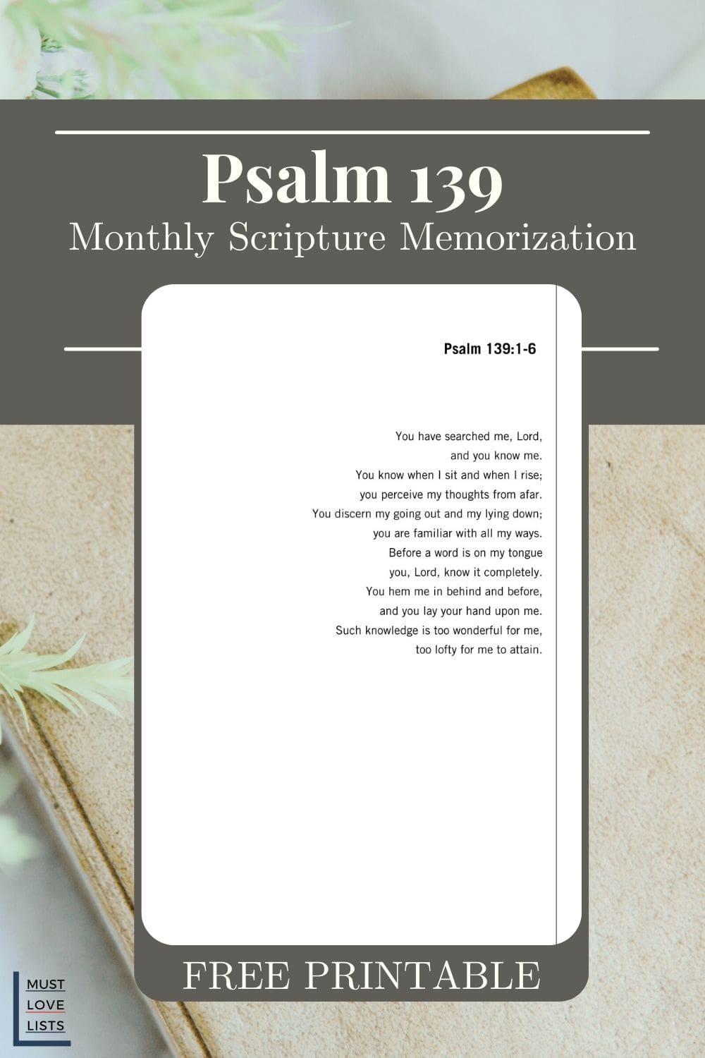 scripture memorization Psalm 139