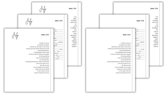 James 1 scripture memorization printables