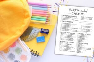 back to homeschool checklist