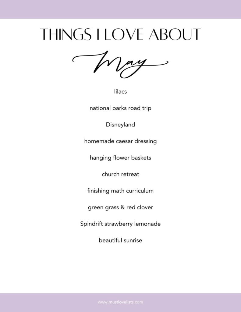 things I love about May