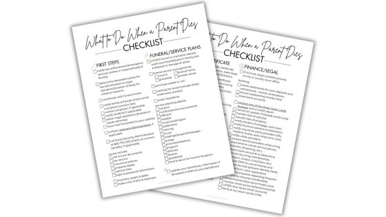 what to do when a parent passes checklist