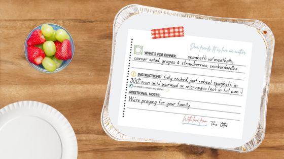 Printable meal delivery note
