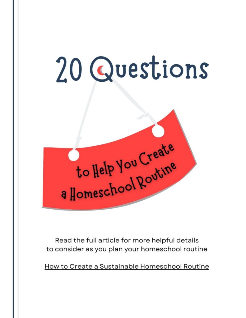 how to create a homeschool routine