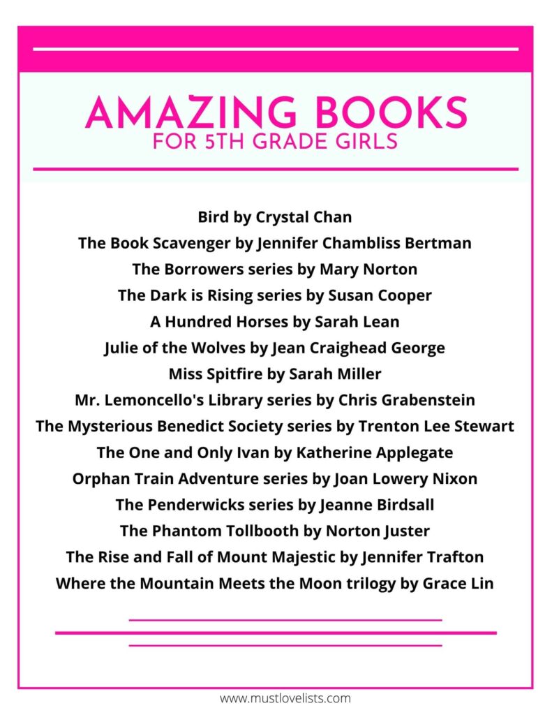 book recommendations for tween girls