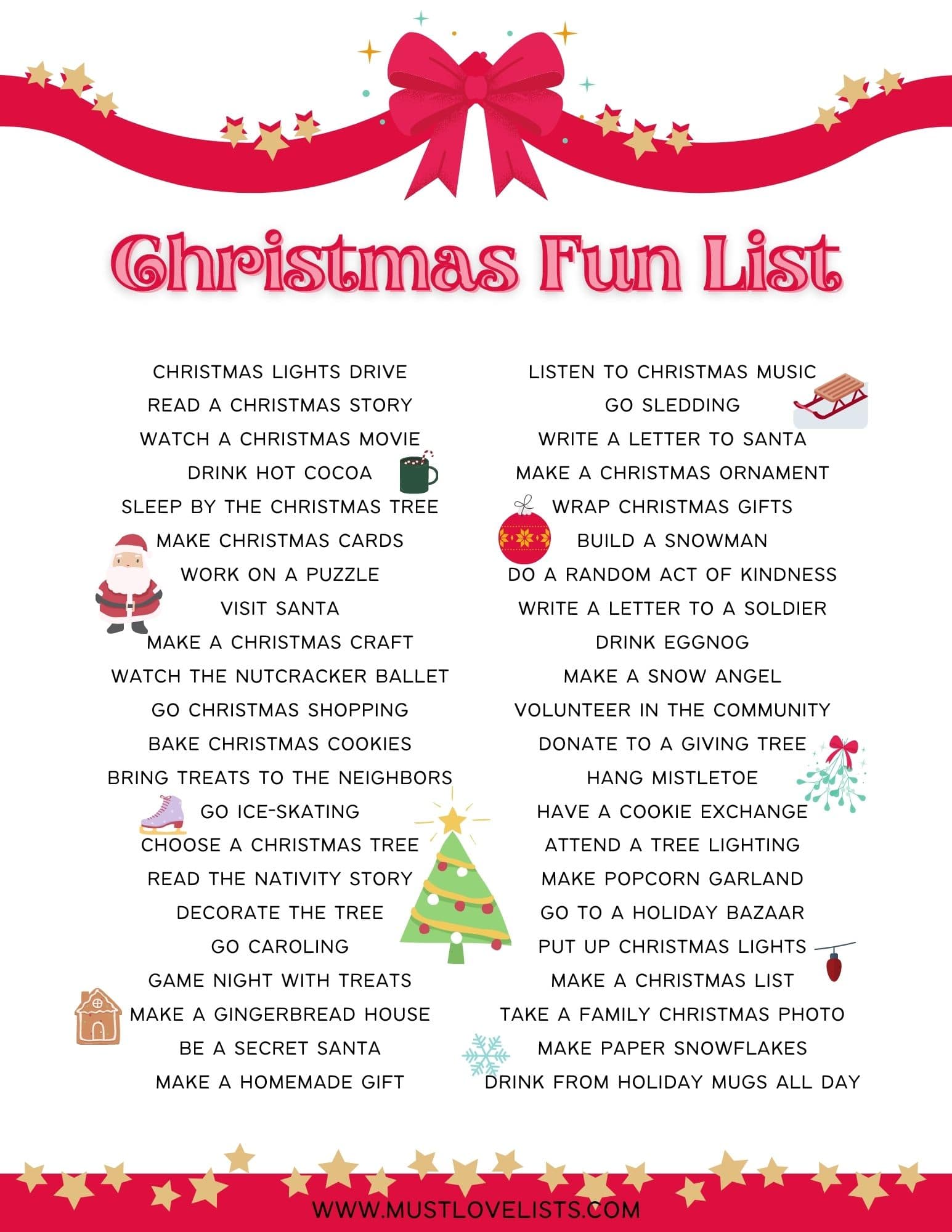 Christmas activity list