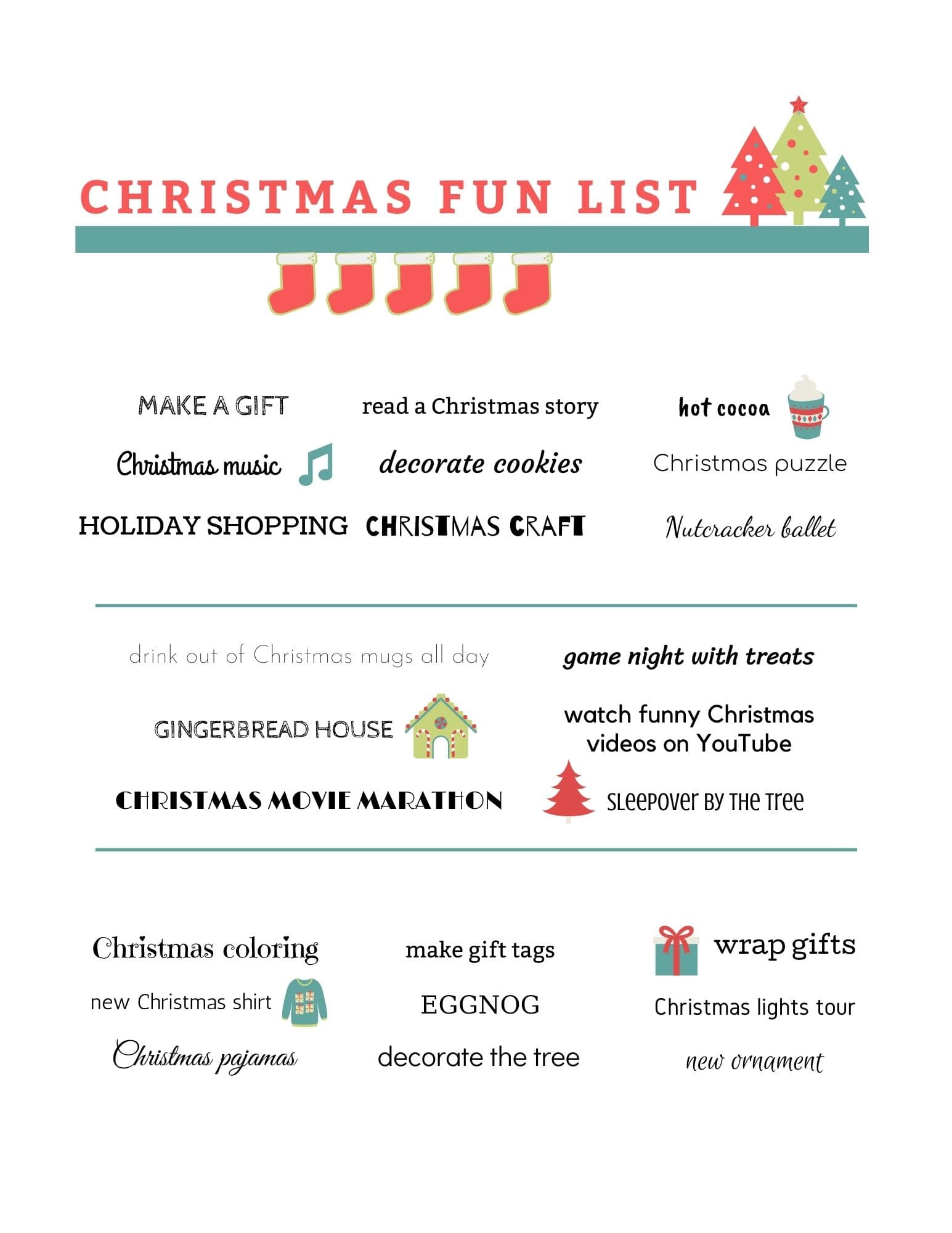 simple Christmas fun list
