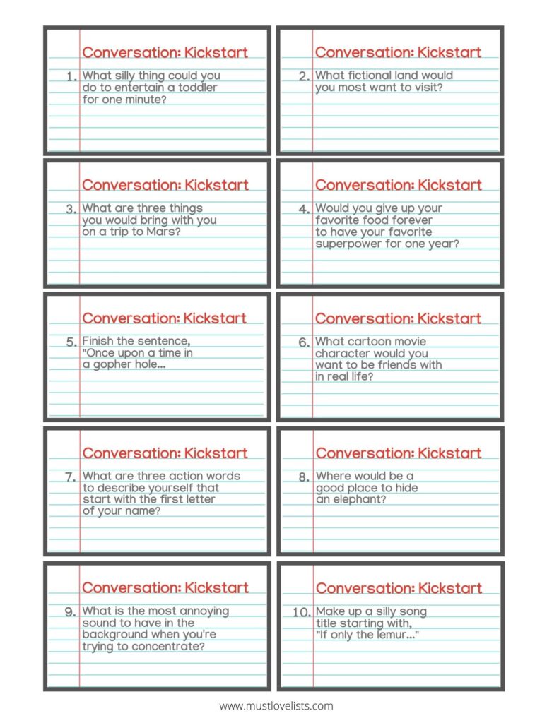 silly conversation starters