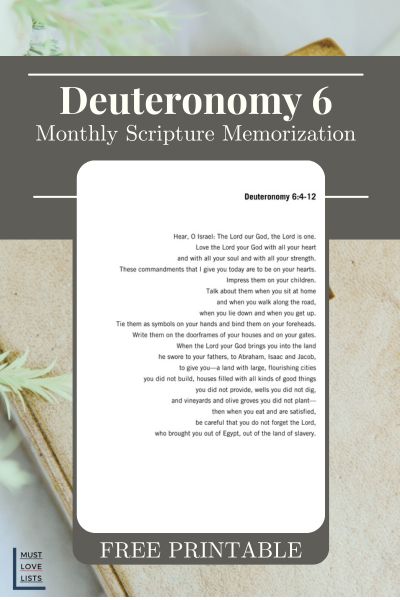 Deuteronomy 6 scripture memorization