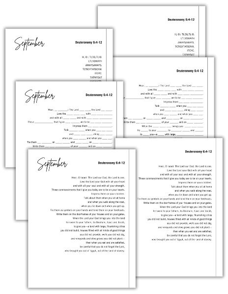 Deuteronomy 6 printables