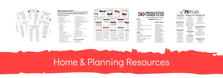 home and planning printables