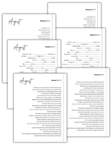Romans 5 printables