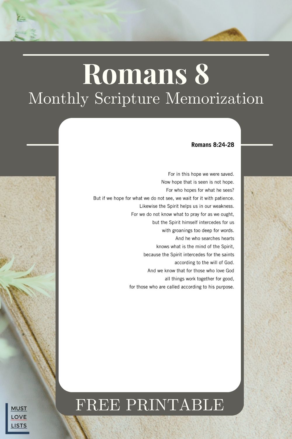 Romans 8 scripture memorization
