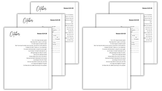Romans 8 scripture memorization printables