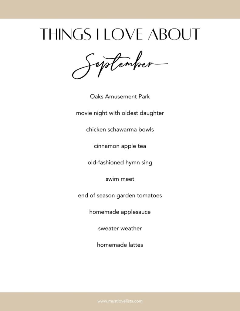 things I love about September