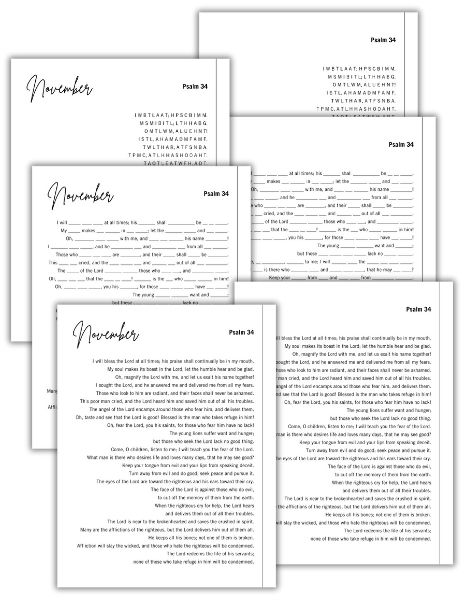 Psalm 34 memorization