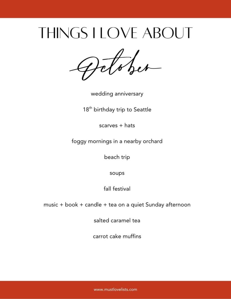 things I love about October