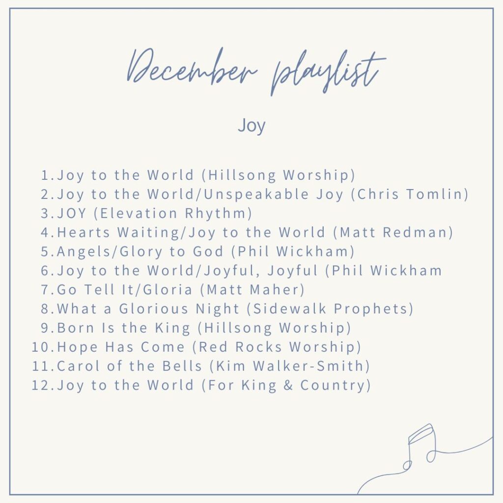 December worship playlist joy theme