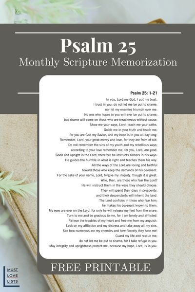 Psalm 25 scripture memorization